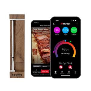 MEATER Pro: Smart Bluetooth Wireless Meat Thermometer Digital | 1000°F Heat Resistance | Long Range | Certified Accuracy | BBQ, Oven, Grill, Smoker, Air Fryer, Deep Fryer(Walnut)