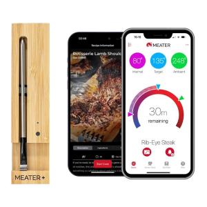 MEATER SE: Smart Bluetooth Meat Thermometer | Long-Range Wireless Probe for Oven, Grilling, Smoking, BBQ & Air Fryer | Dual Sensors & Guided Cook System | Black Charger(Honey)