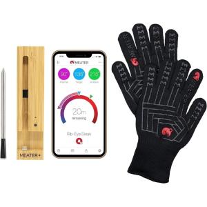 MEATER Plus Grillmaster Bundle | Smart Meat Thermometer with BBQ/Oven Gloves | Wireless Bluetooth Range | for Oven, Grill, Kitchen, BBQ, Smoker, Rotisserie