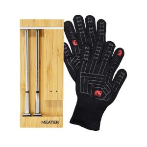 MEATER Pro Duo & Mitts Bundle | 2 Probe Wireless Smart Meat Thermometer with BBQ/Oven Gloves | for Oven, Grill, Kitchen, BBQ, Smoker, Rotisserie | Great Gift for Father’s Day